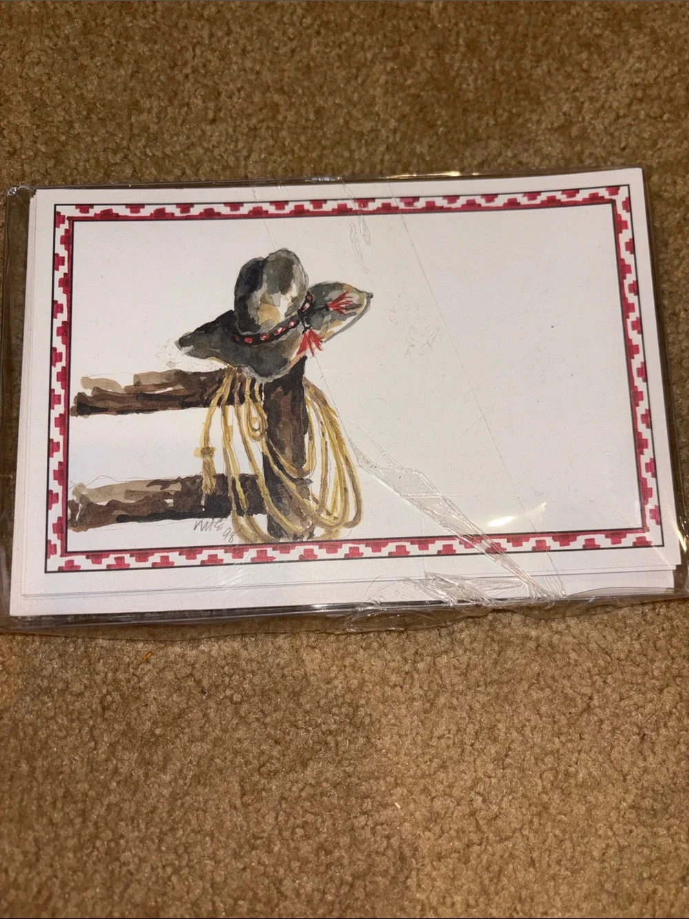 Western cowboy hat stationary Hat Illustration on Cards